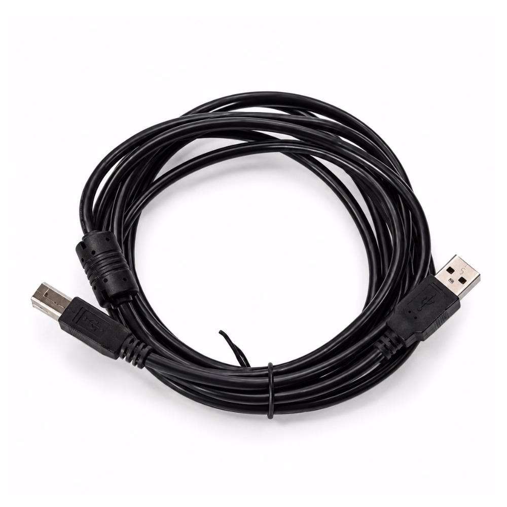 สายต่อเครื่องพิมพ์ USB 2.0 GLINK CB145 ยาว 3 เมตร สีดำ ม้วนทรงกลม พร้อมแกนแม่เหล็ก Ferrite Core กรองสัญญาณรบกวน