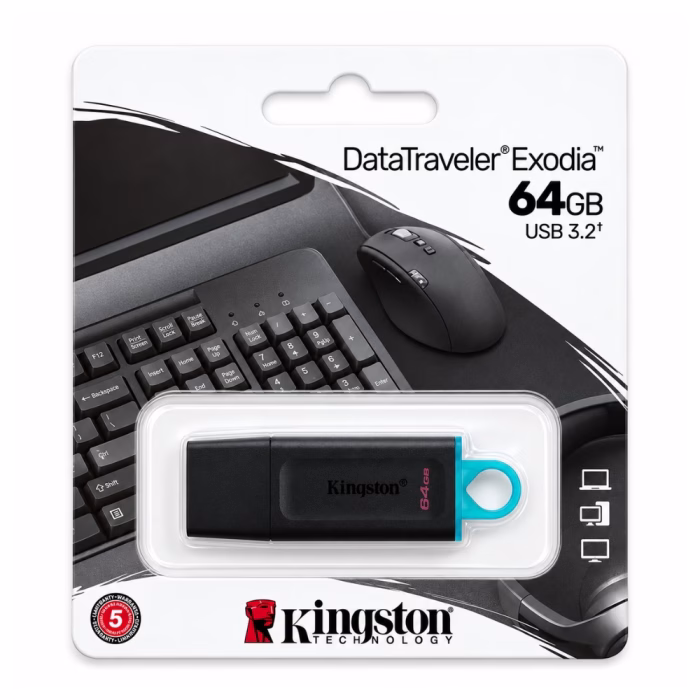 kingston-64gb-dtx-usb-flash-drive-2 แพ็กเกจบรรจุภัณฑ์แฟลชไดรฟ์ Kingston DataTraveler Exodia DTX ความจุ 64GB USB 3.2 ด้านหน้าตรง