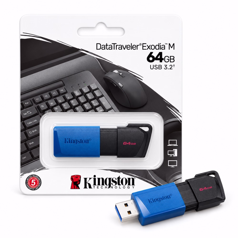 kingston-64gb-dtxm-usb-flash-drive-1 Kingston แฟลชไดรฟ์ สีดำ-น้ำเงิน USB 3.2 Gen 1 ความจุ 64GB รุ่น DTXM