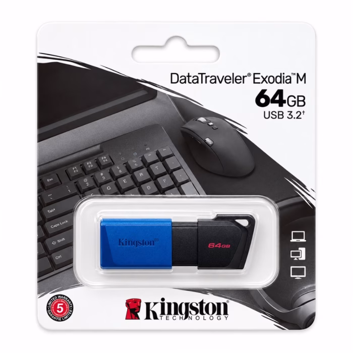 kingston-64gb-dtxm-usb-flash-drive-3 Kingston แฟลชไดรฟ์ สีดำ-น้ำเงิน USB 3.2 Gen 1 ความจุ 64GB รุ่น DTXM