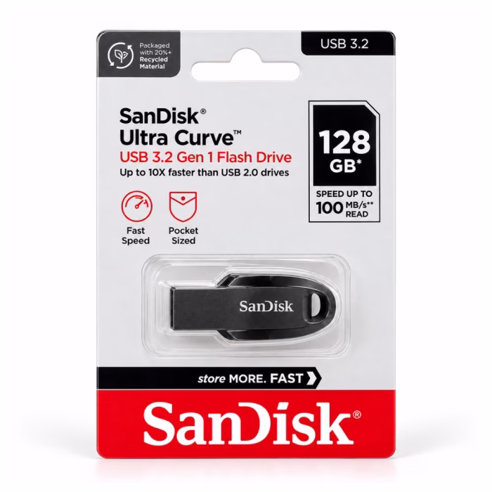 sandisk-ultra-sdcz550-curve-128gb-2 แพ็กเกจแฟลชไดร์ฟ SanDisk Ultra Curve 128GB USB 3.2 Gen 1 รุ่น SDCZ550 ระบุความเร็วอ่าน 100MB/s ขนาดพกพา Pocket Sized