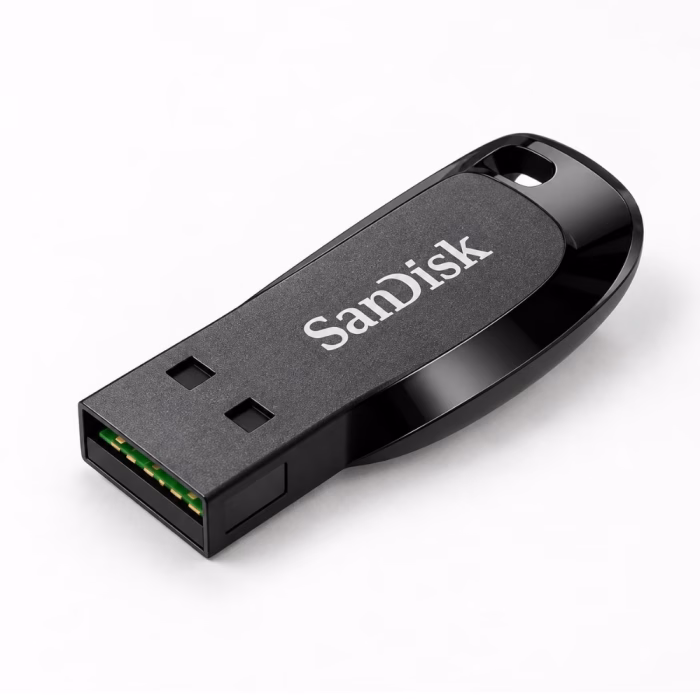 sandisk-ultra-sdcz550-curve-128gb-3 แฟลชไดร์ฟ SanDisk Ultra Curve 128GB สีดำ รุ่น SDCZ550 มุมมองสามมิติ โชว์ดีไซน์ทรงโค้งเงาตัดด้านและช่องคล้องสาย