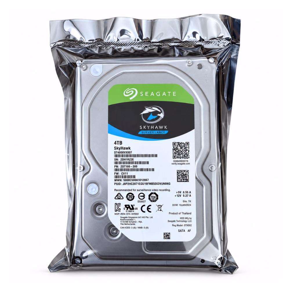 ฮาร์ดดิสก์ Seagate SkyHawk 4TB ST4000VX007 บรรจุในซองซีลป้องกันไฟฟ้าสถิตจากโรงงาน ป้องกันความชื้นและฝุ่นละออง