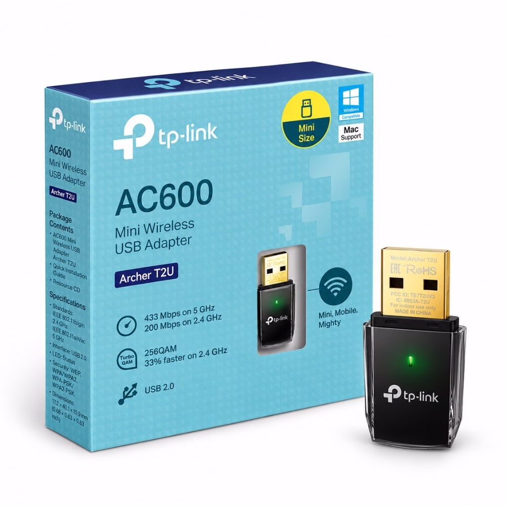 TP-Link Archer อะแดปเตอร์ USB Wi-Fi AC600 รุ่น T2U